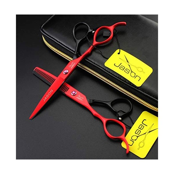 Ciseaux amincissants professionnels, kit professionnel de ciseaux de coupe de cheveux pour gauchers de 15,2 cm - Barbier japo
