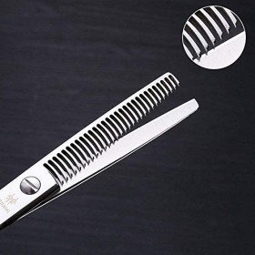 Ciseaux de coupe de cheveux, cisailles à cheveux professionnelles6.&nbsp;Ciseaux à dents en acier inoxydable, dents de bois de cer