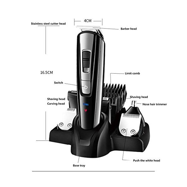 FSCLJ Ensemble de tondeuses à Cheveux 100-240V Tension Universelle Tondeuse à Barbe et Tondeuse pour Le Visage, tête de Tonde