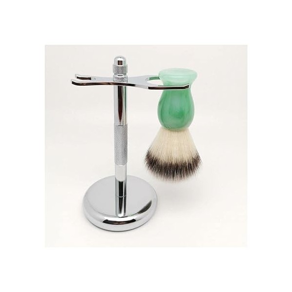 GHQYP Pratique Supports de Brosse de Rasoir en Acier Inoxydable pour Hommes, Ensemble de Support de Brosse de Rasage synthéti