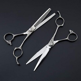 Ciseaux de coupe de cheveux Kits, 6 pouces Ciseaux de coupe de cheveux professionnels et coiffure ciseaux à effiler Salon/Acc