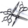 J44C Lot de 3 paires de ciseaux de coiffure professionnels en acier inoxydable Noir 14 cm/15,2 cm