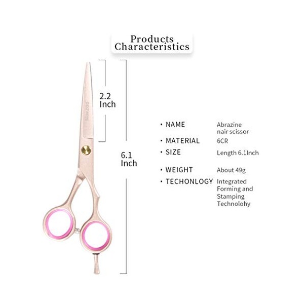 Ciseaux amincissants professionnels, kit de ciseaux de coiffure professionnels de 5,5 pouces or rose finition miroir coupe 