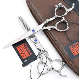 Ciseaux amincissants professionnels, ensemble de ciseaux de coupe de cheveux professionnels ensemble de ciseaux de coiffure 6