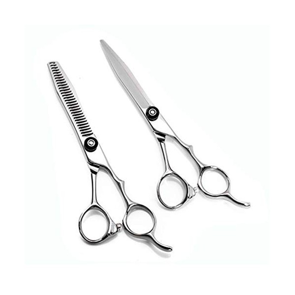 LUCHONG Ciseaux De Coiffure Set 6.0" Outil Inoxydable Salon Professionnel Netteté Bord Robuste Et Durable Dents Ciseaux Plat 