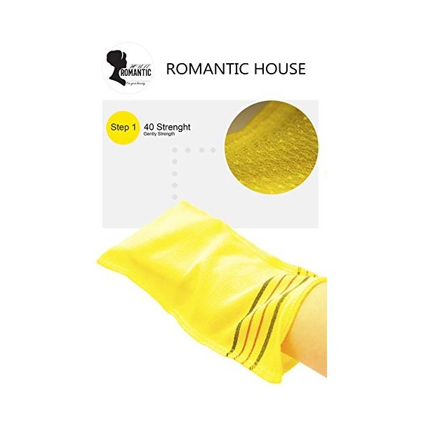 ROMANTIC HOUSE Serviette exfoliante extra viscose, gant de toilette pour le corps, rayonne, 100% spa, gants Italie, élimine l