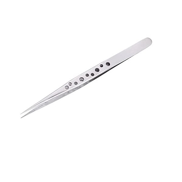 VANGLI Tweezers Eyelash Extension Tweezers Curved Straight Tip Precision Stainless Steel Clip For Grafting Lashes Size : M 