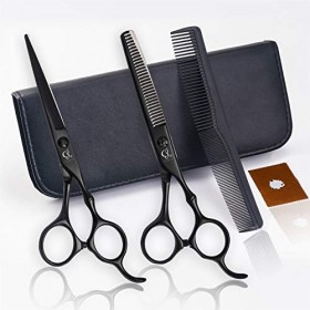 WYGC Ciseaux Coiffure 6,0 Pouces Noir en Acier Inoxydable Amincissement Texture Coiffure Coupe De Cheveux à Plat Coupe Dents 