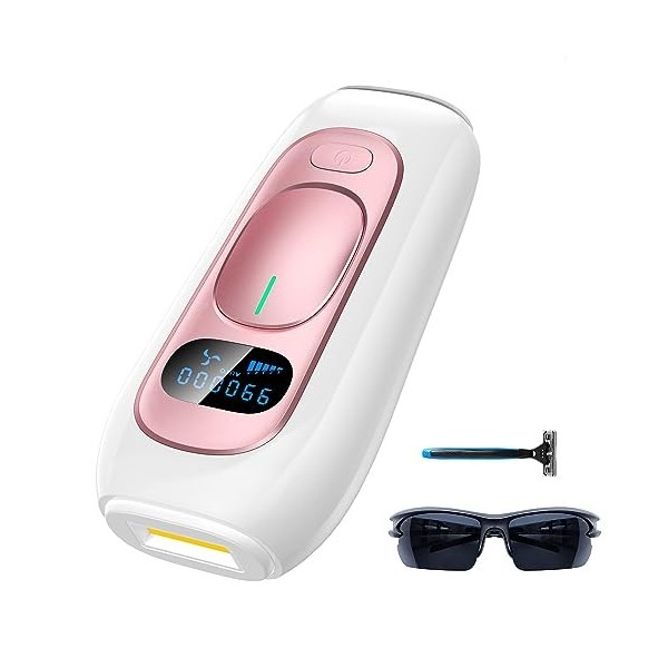 LUBEX Épilateur Lumière Pulsée, IPL Épilateur Laser avec 999,900 Flashes, 2 Modes et 5 Niveaux Dénergie, Epilateur Laser Def