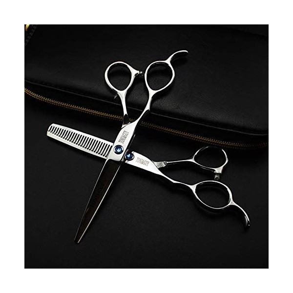 Ensemble de ciseaux professionnels pour gaucher de coiffeur de 15,2 cm, ciseaux droits de salon de coiffure et outils de coif