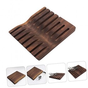 ESBANT Cas Utilisation Bureau Rack Barbershop Peignes Titulaire Ciseaux Keeper Cheveux Antidérapant Noyer Bois Salon Clips Mu