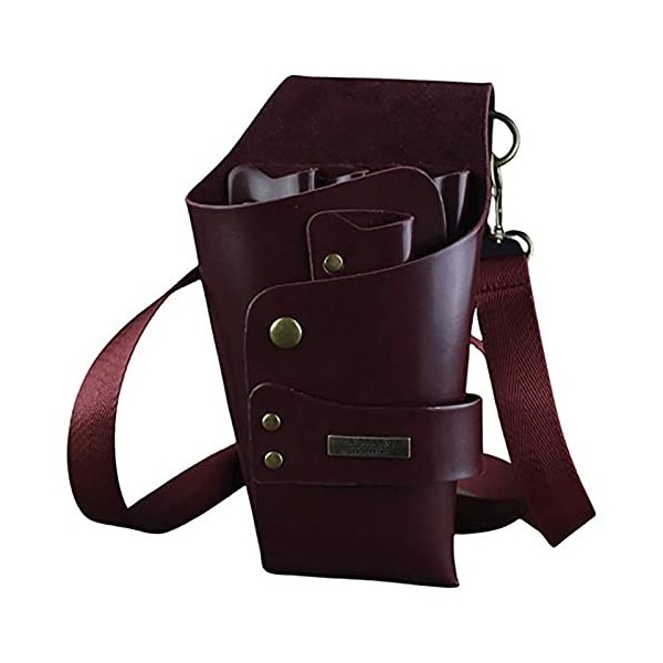 QULACO Professionnel Cheveux Ciseaux Sac De Rangement en Cuir Salon Barber Case Barber Packet Ciseaux Couverture Ciseaux Hols