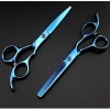 Ciseaux de coupe professionnels 440c 6.0 pouces bleus amincissants ciseaux de coiffure coupe cheveux Style Salon ensemble de 