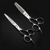 Gauche Coiffure Main Ciseaux Set Japon De Haute Qualité en Acier 440C Haircut Ciseaux Plat Dents Ciseaux Coiffeur Salon De Co