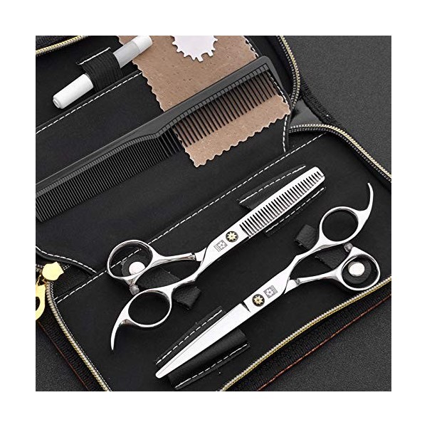 Ciseaux amincissants professionnels, ciseaux de coiffeur japonais en acier, ensemble de ciseaux de coupe de cheveux 6,0 pouce