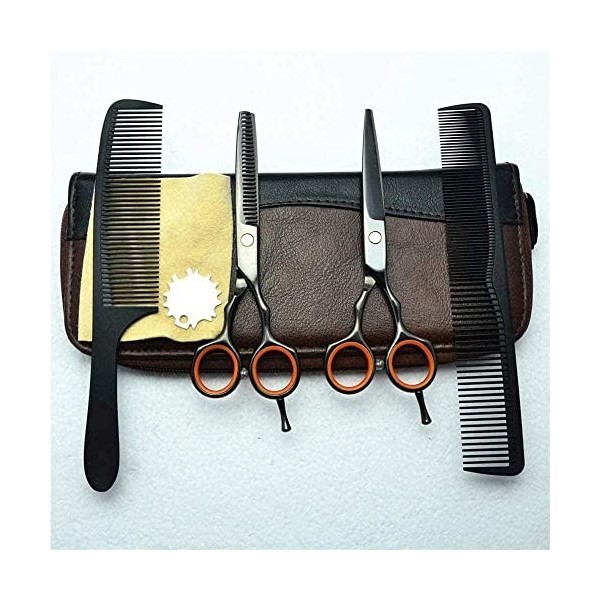 Ciseaux de barbier Ciseaux de coiffure professionnels et ciseaux à effiler Ensemble Ciseaux à cheveux exquis en acier inoxyda