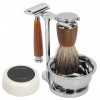 Ensemble de Toilettage de sécurité pour Hommes, Support Durable et équilibré, Support de Savon de Coupe, Bol, Brosse à Barbe,