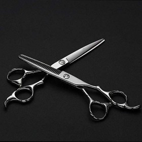 GaoF Ensemble de Coiffure Professionnel, Ciseaux Plats + à Dents, Ensemble de Ciseaux à Manche en Bambou Mince, résistant à l