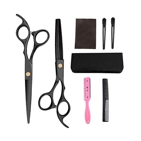 Ciseaux de coupe de cheveux 8 pièces Kit de ciseaux de coiffure professionnels ciseaux de coupe de cheveux brosse à cheveux p