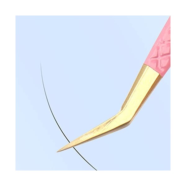 VANGLI Tweezers Tweezers for eyelash extension fiber tip Stainless steel cosmetic tweezers Anti-static powder gold pattern tw