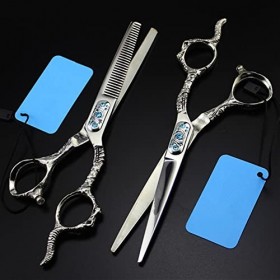 AIRLUS Ciseaux Coiffure 440c Ciseaux à Cheveux en Acier 6 tête de Mouton gemme Ciseaux de Coupe de Cheveux Coupe de Cheveu