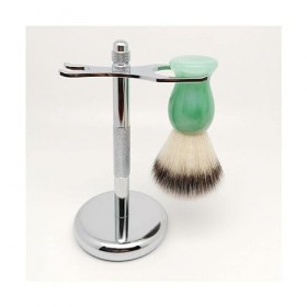 WJPTL Hommes Supports de Brosse de Rasoir en Acier Inoxydable pour Hommes, Ensemble de Support de Brosse de Rasage synthétiqu