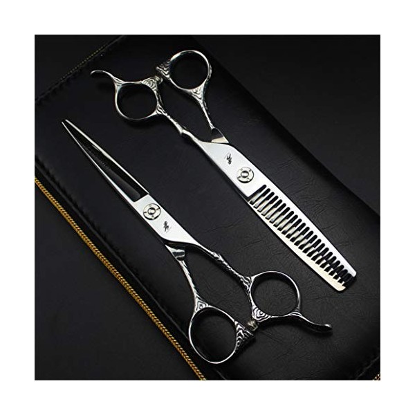 Ciseaux Haut de Gamme de Coupe de Cheveux Set - 6.0" Ciseaux de Coiffure Ciseaux Dilution Toilettage Styling Kit 440C Steel -