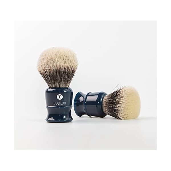 Epsilon Brosse Rasoir Blaireau Deux Bandes Bleu 52/26 mm, Standard, Único