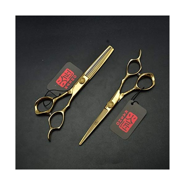 Ciseaux amincissants professionnels, 6 pouces haut de gamme professionnel Japon ciseaux à cheveux ensemble de coupe de cheveu