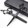 Ciseaux de Coupe Professionnelle Cheveux - Coiffure Dilution Cisailles Haut de Gamme 5.5/6.0 Pouces Barber Salon Noir Set 440