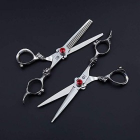 SEESEE.U 6,0 Pouces Professionnel Dragon poignée 440C Salon Ciseaux de Coupe de Cheveux - Coiffure Ciseaux à effiler - Parfai