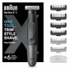 Braun Série X, tondeuse à barbe mâle électrique hybride et rasoir de corps, lame 4D, SkinShield, étanche, sans fil, XT5200