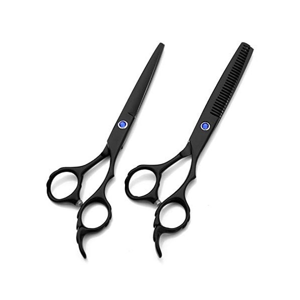 Ciseaux de coupe de cheveux noirs de 6 pouces, coiffeur amincissant les cheveux, ciseaux de coupe de cheveux de maquillage, c