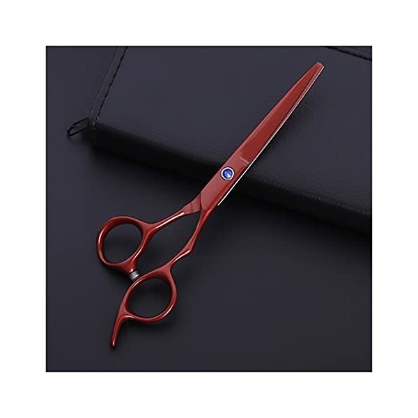 Ciseaux de coupe de cheveux de coiffure rouge vin de 6 pouces