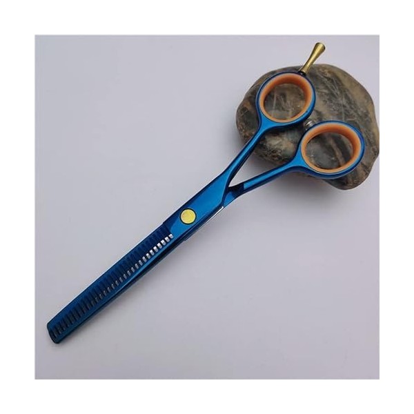 Ciseaux de coiffeur Ciseaux de coupe de cheveux, 5,5 pouces Professionnel 9CR13 Bleu Ciseaux de coiffure Ciseaux de coiffeur 