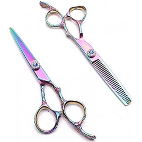 Ciseaux de coiffure Ciseaux de coupe de cheveux 6,0 pouces Ensemble de coiffeur Ciseaux amincissants Ciseaux de coupe Poignée