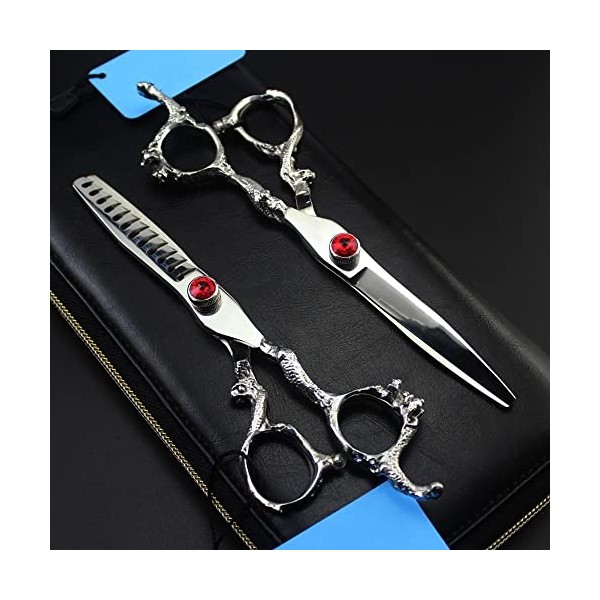 ciseaux de coiffeur Ciseaux de coupe de cheveux, 6 pouces Professional Japan440c Ciseaux haut de gamme poignée de dragon coup