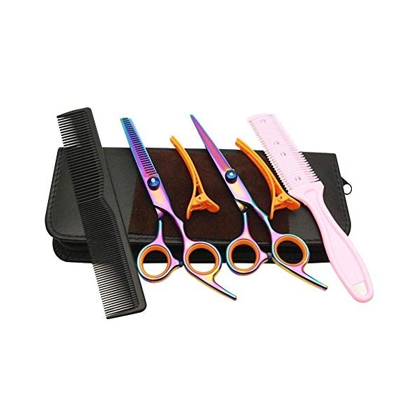 Kit de ciseaux de coiffure, ciseaux de coupe de cheveux professionnels de 6 pouces et ciseaux à cheveux clairsemés, avec peig