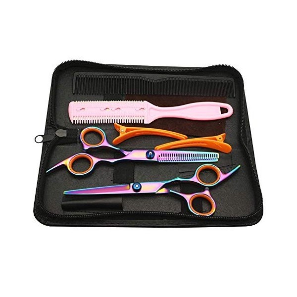 Kit de ciseaux de coiffure, ciseaux de coupe de cheveux professionnels de 6 pouces et ciseaux à cheveux clairsemés, avec peig