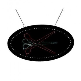 Cheveux Couper Ciseaux Poteau de Barbier LED Néon Signe avec Allumé éteint Commutateur - Entreprise Coiffeur Salon Fenêtre Él