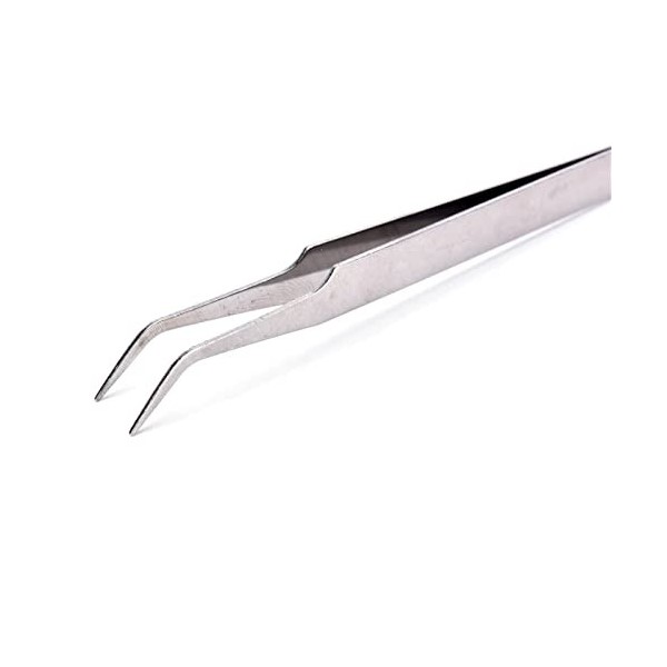 VANGLI Tweezers Stainless steel tweezers, with non slip groove nail tool Color : Silver01 