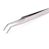 VANGLI Tweezers Stainless steel tweezers, with non slip groove nail tool Color : Silver01 