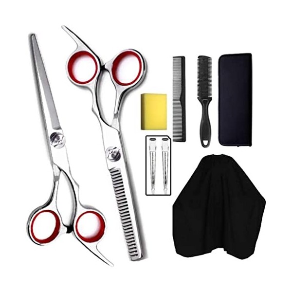 Ciseaux de coiffeur Ciseaux de coiffure 9 PCS Ciseaux de cheveux Kit de ciseaux de coiffure professionnels Ciseaux de coupe d