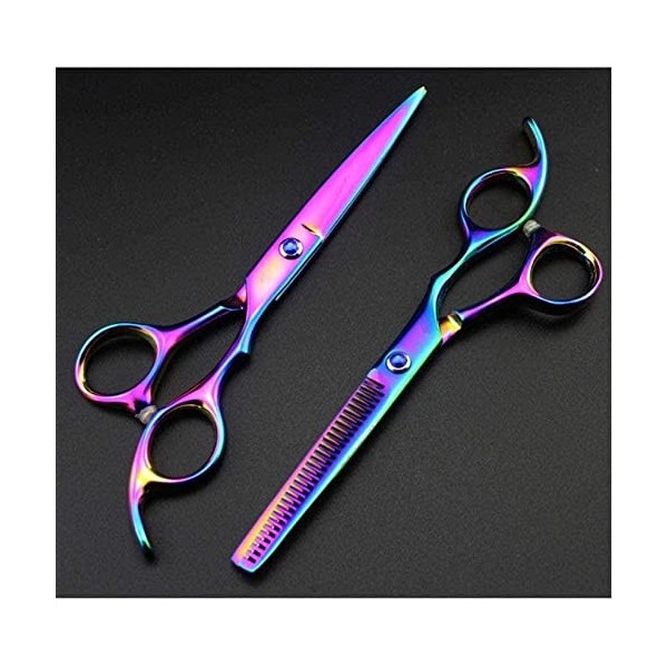 Ciseaux de coiffeur professionnel 6.0 pouces violet ciseaux de coupe amincissant ciseaux de coiffure coupe cheveux Style Salo