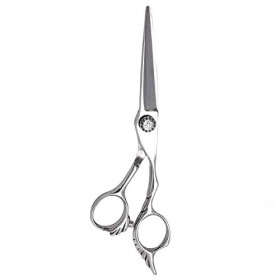 Ciseaux de coiffeur coupe de cheveux, ciseaux en acier inoxydable 440C argentés de 6 pouces ciseaux à cheveux fins pour coupe