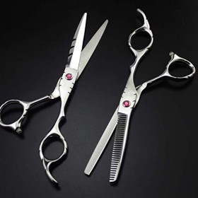 Ciseaux de coiffure avec ciseaux de barbier pointus, ensemble de ciseaux de coiffeur professionnel, ciseaux à effiler légers 