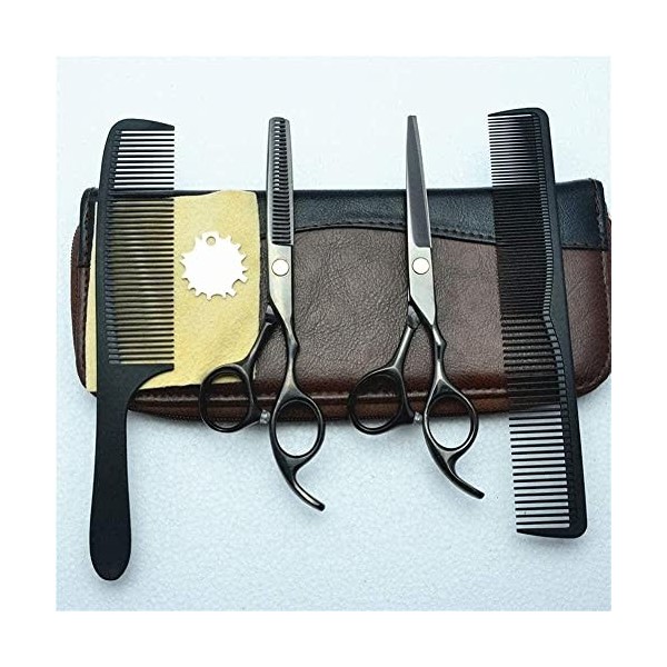 Ciseaux de barbier Ciseaux de coiffure professionnels et ciseaux amincissants Poignée rotative à 360 degrés 5,5 pouces 6 pouc