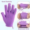 Cleedy Lot de 8 paires de gants de bain exfoliants avec boucles de suspension pour la douche - Gants exfoliants pour le corps