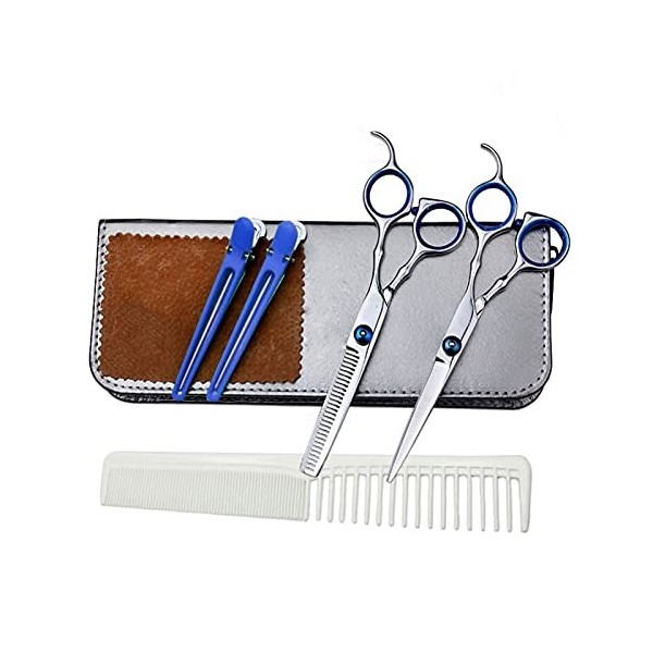 Professional Sharp Blades Hair Trimmer Barber Hair Cutting Thinning Scissors Shears Hairdressing Set Couleur : Or Orange 