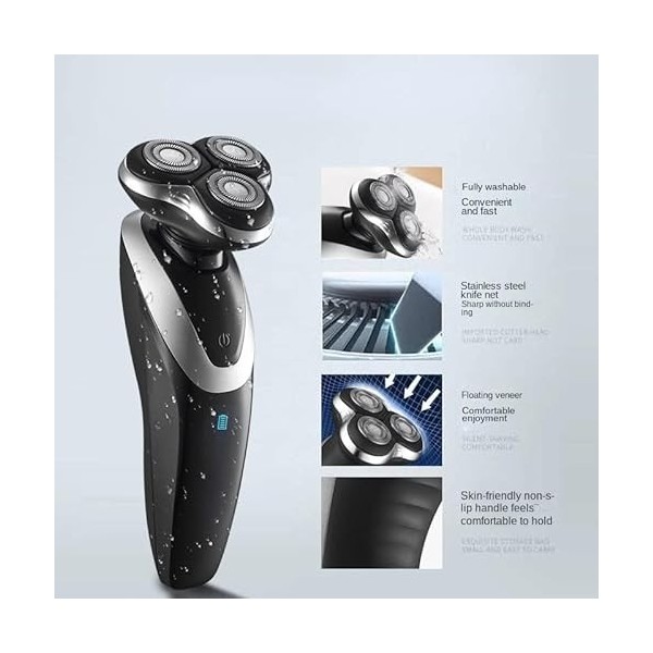 Beard Trimmer Hommes Électrique Shaver Hommes Shaving Machine Tondeuse Rasoir électrique Rechargeable Color : Black Noir 